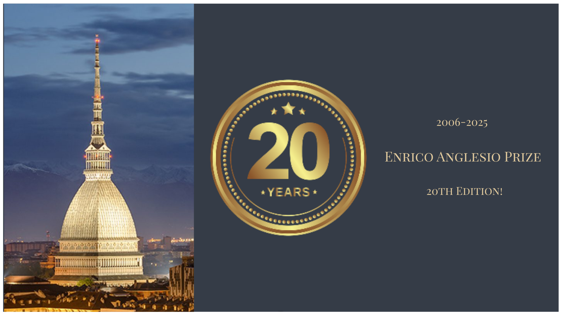 Enrico Anglesio Prize 20 years banner